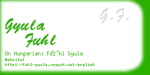 gyula fuhl business card